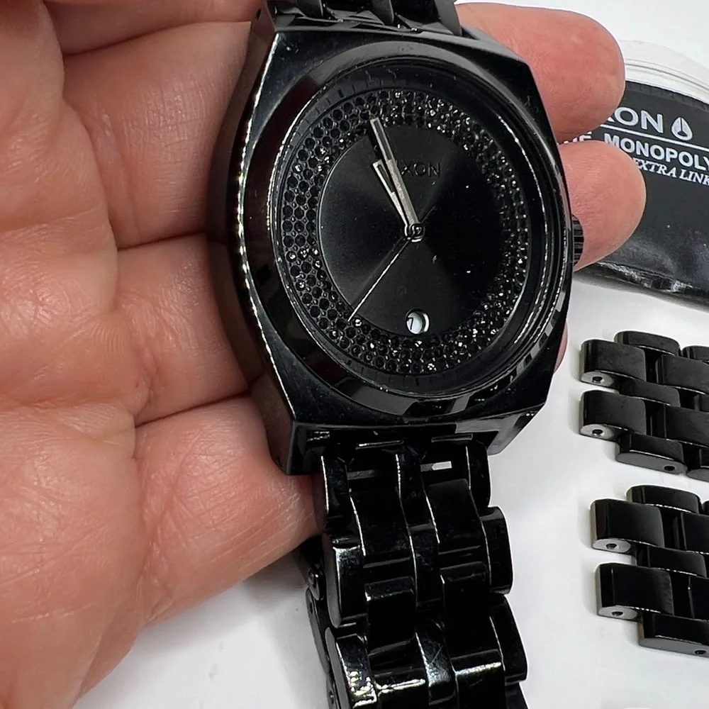 Nixon Own It The Monopoly 100mm Stainless Steel Large Black on Black Watch